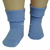 RuSocks носки детские однотонные с отворотом голубые Д-107